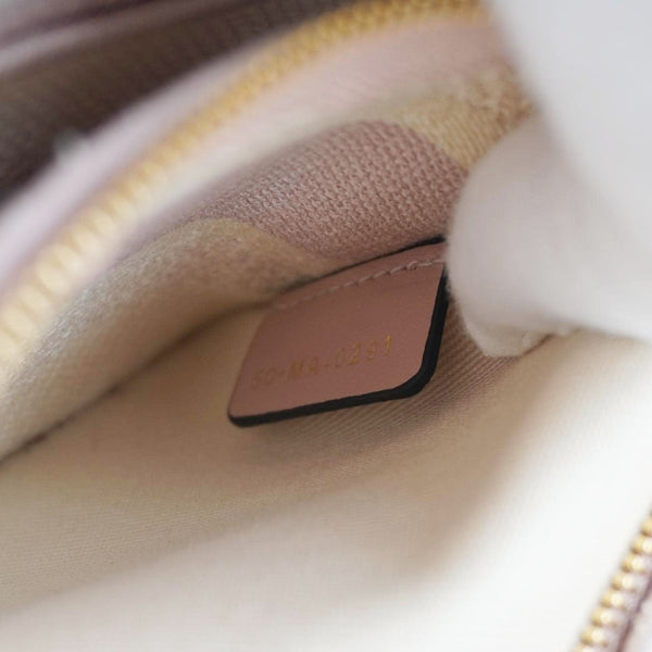 CHRISTIAN DIOR Lady Dior D-Lite Embroidered Canvas Shoulder Bag Beige