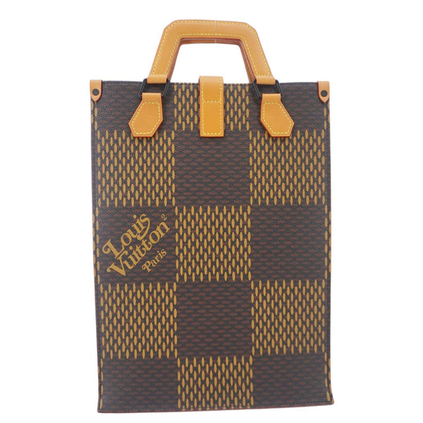 LOUIS VUITTON X NIGO Giant Damier Ebene Monogram Tote Shoulder Bag Brown