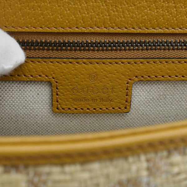 GUCCI GG Marmont Small Raffia Shoulder Bag Natural Beige 443497