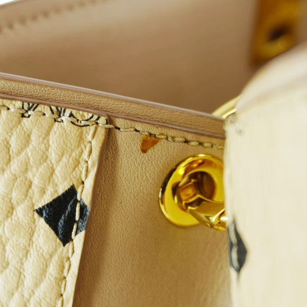 MCM Essential Large Visetos Monogram Print Tote Bag Cream