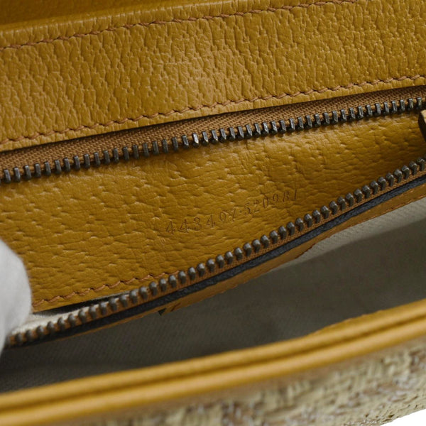 GUCCI GG Marmont Small Raffia Shoulder Bag Natural Beige 443497