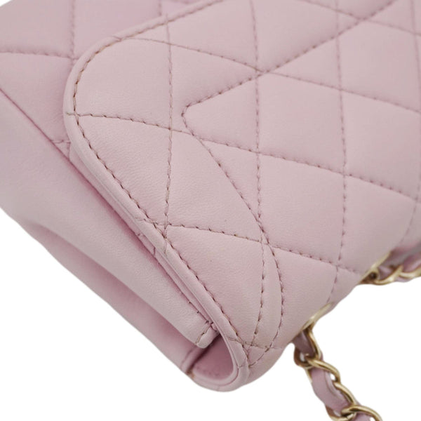 CHANEL Mademoiselle Chic Flap Quilted Lambskin Leather Crossbody Bag Pink