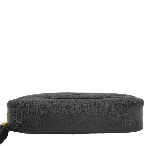 YVES SAINT LAURENT Lou Chevron Leather Camera Crossbody Bag Black