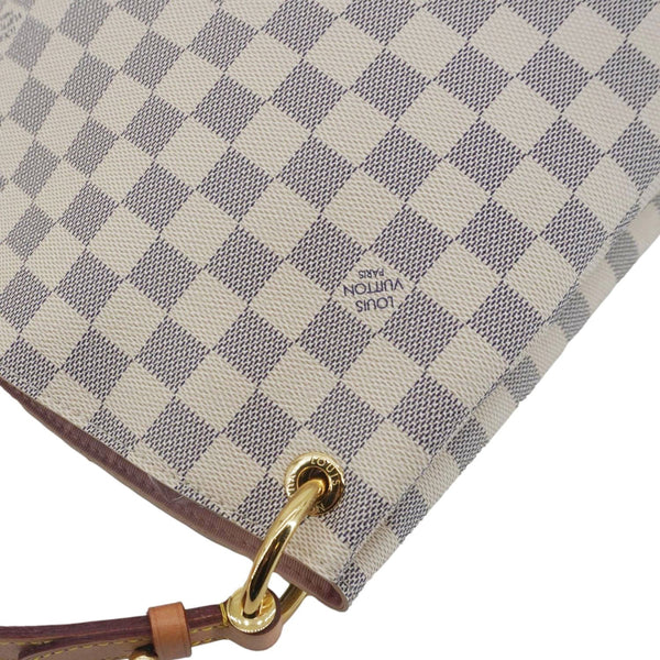 LOUIS VUITTON Graceful MM Damier Azur Hobo Shoulder Bag Rose Ballerine