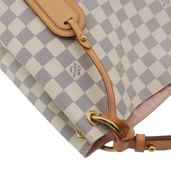 LOUIS VUITTON Graceful MM Damier Azur Hobo Shoulder Bag Rose Ballerine