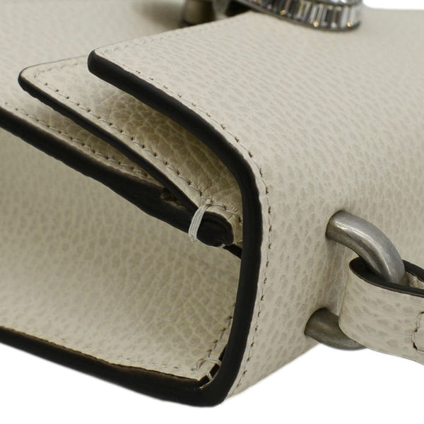 GUCCI Dionysus Mini Leather Top Handle Shoulder Bag Off White 752029