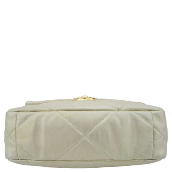 CHANEL Iridescent 19 Flap Calfskin Quilted Leather Shoulder Bag Metallic Gold