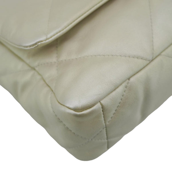 CHANEL Iridescent 19 Flap Calfskin Quilted Leather Shoulder Bag Metallic Gold