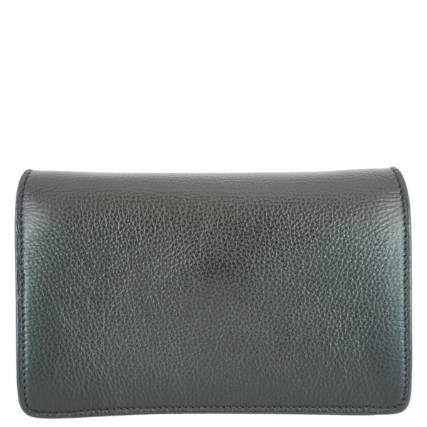 VERSACE Medusa Evening Grained Calfskin Clutch Crossbody Bag Black