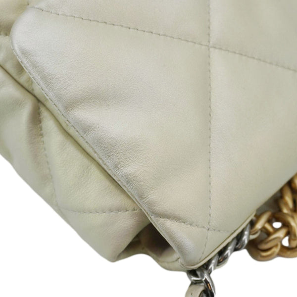 CHANEL Iridescent 19 Flap Calfskin Quilted Leather Shoulder Bag Metallic Gold