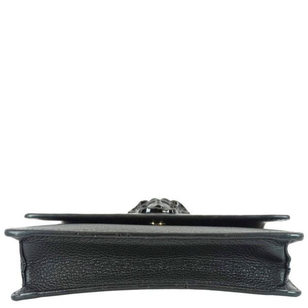 VERSACE Medusa Evening Grained Calfskin Clutch Crossbody Bag Black