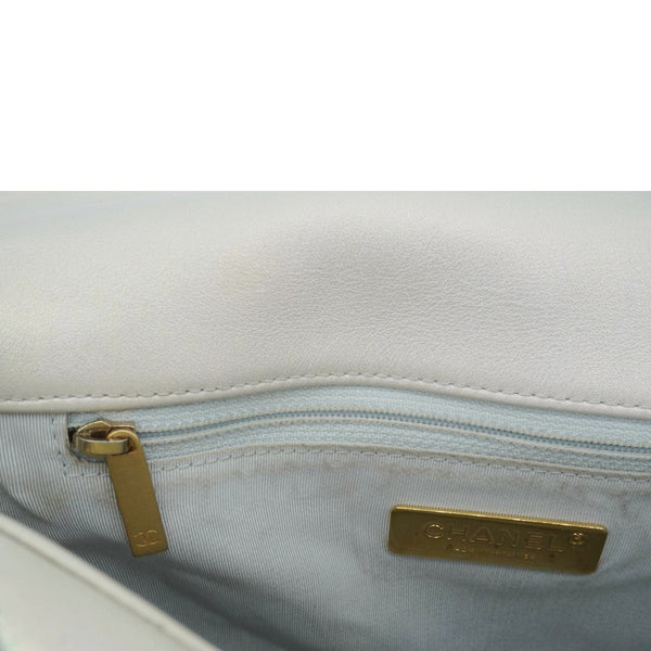 CHANEL Iridescent 19 Flap Calfskin Quilted Leather Shoulder Bag Metallic Gold