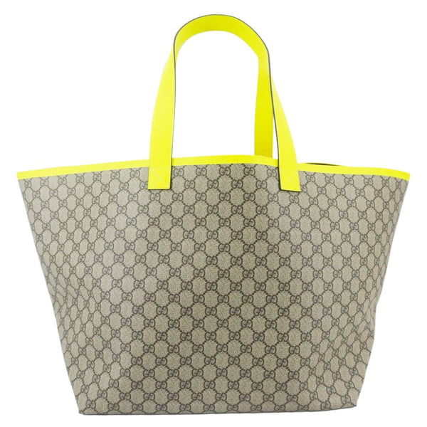 GUCCI Ophidia Medium GG Supreme Canvas Tote Bag Neon Yellow 786899