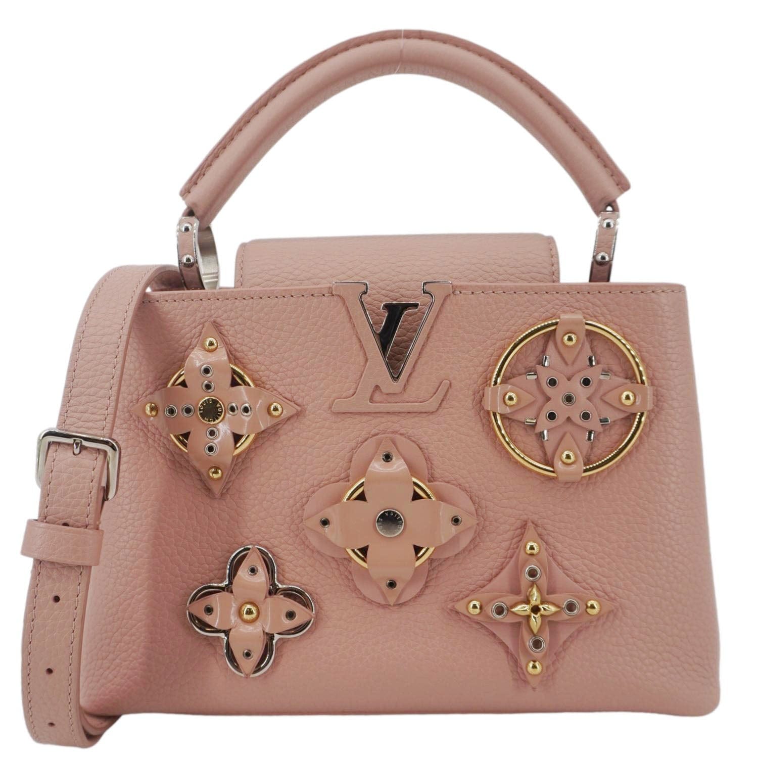 LOUIS VUITTON Capucines BB Mechanical Flowers Taurillon Leather Crossbody Bag Pink