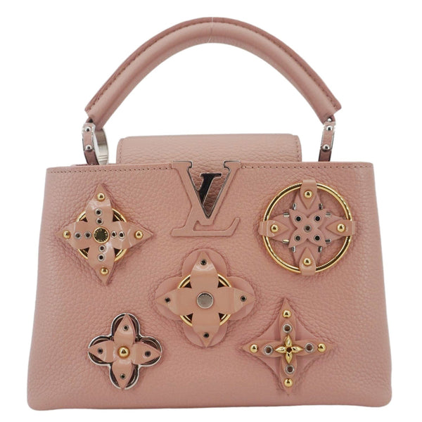 LOUIS VUITTON Capucines BB Mechanical Flowers Taurillon Leather Crossbody Bag Pink
