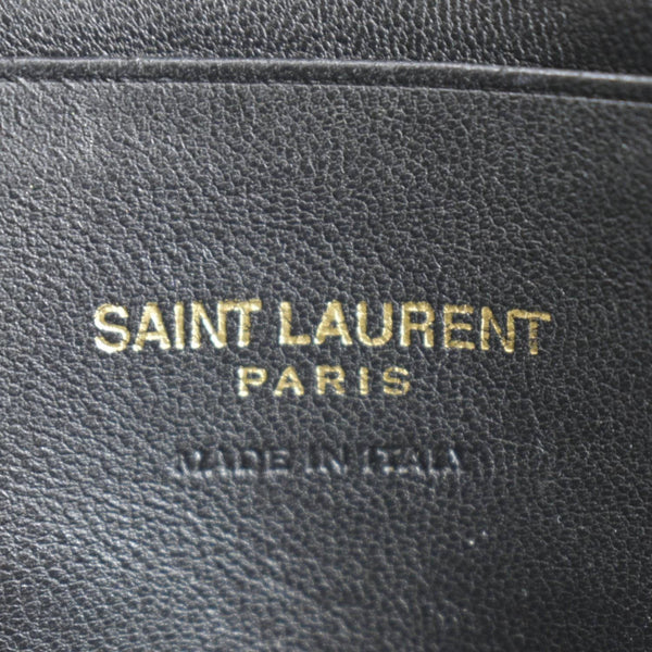 YVES SAINT LAURENT Lou Chevron Leather Camera Crossbody Bag Black