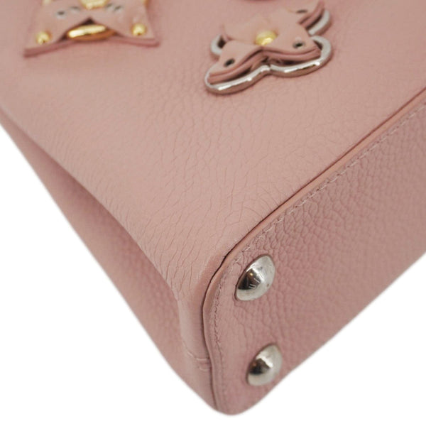 LOUIS VUITTON Capucines BB Mechanical Flowers Taurillon Leather Crossbody Bag Pink