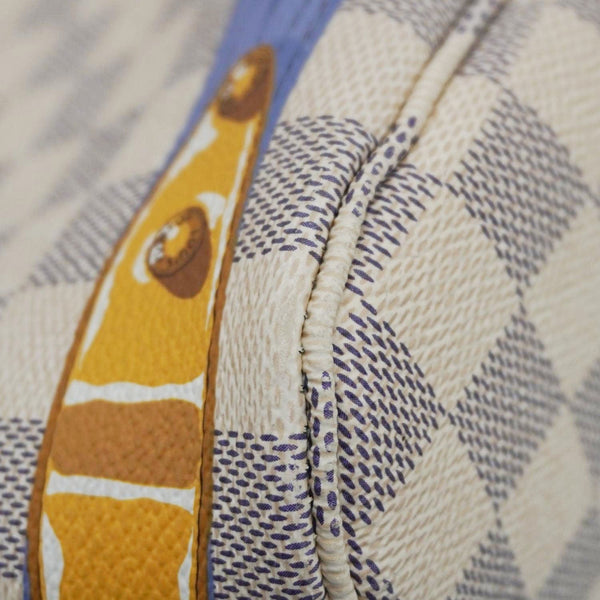 LOUIS VUITTON Neverfull Summer Trunk Damier Azur Shoulder Bag White