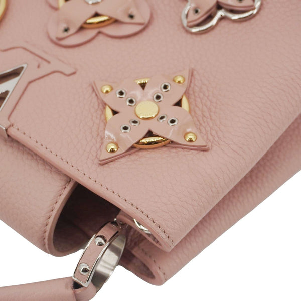 LOUIS VUITTON Capucines BB Mechanical Flowers Taurillon Leather Crossbody Bag Pink