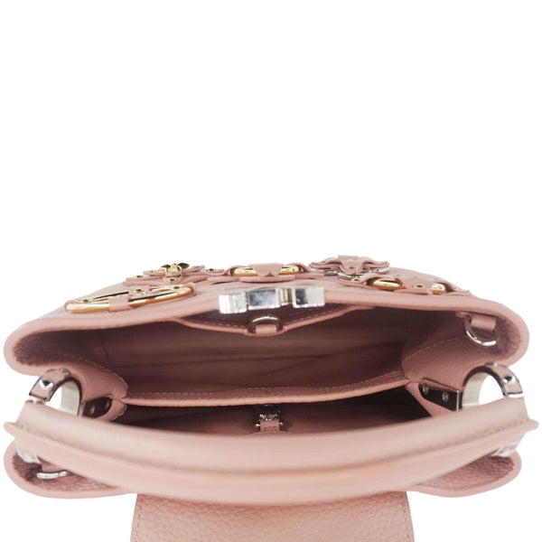 LOUIS VUITTON Capucines BB Mechanical Flowers Taurillon Leather Crossbody Bag Pink