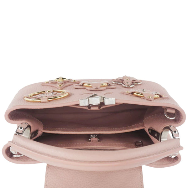 LOUIS VUITTON Capucines BB Mechanical Flowers Taurillon Leather Crossbody Bag Pink