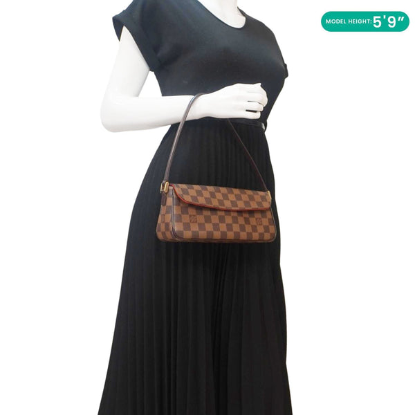 LOUIS VUITTON Recoleta Damier Ebene Brown Shoulder Bag Brown