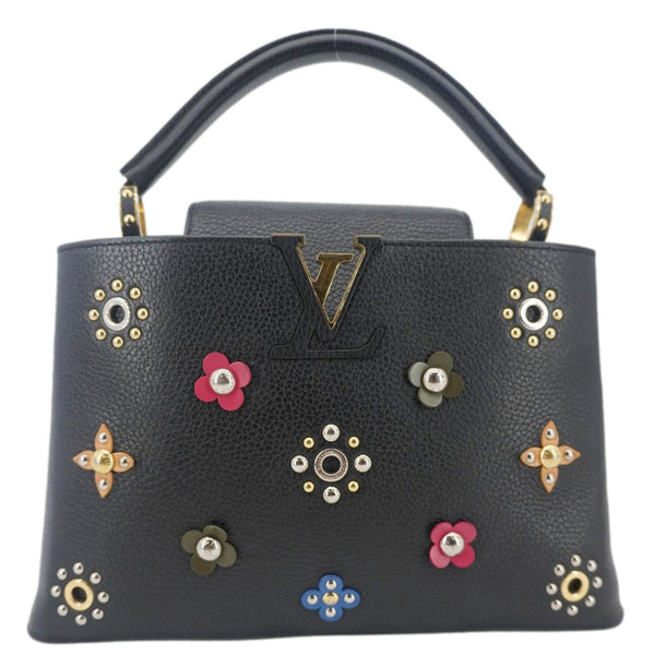 LOUIS VUITTON Capucines PM Mechanical Flower Taurillon Leather Shoulder Bag Black