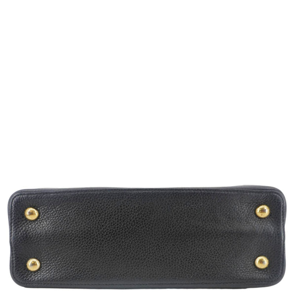 LOUIS VUITTON Capucines PM Mechanical Flower Taurillon Leather Shoulder Bag Black