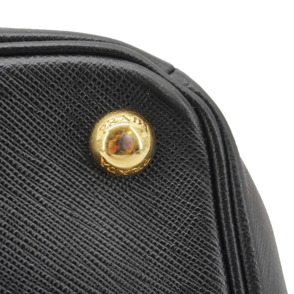 PRADA Galleria Double Zip Saffiano Leather Top Handle Tote Bag Black