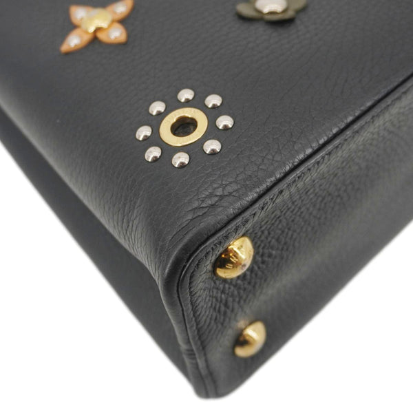 LOUIS VUITTON Capucines PM Mechanical Flower Taurillon Leather Shoulder Bag Black