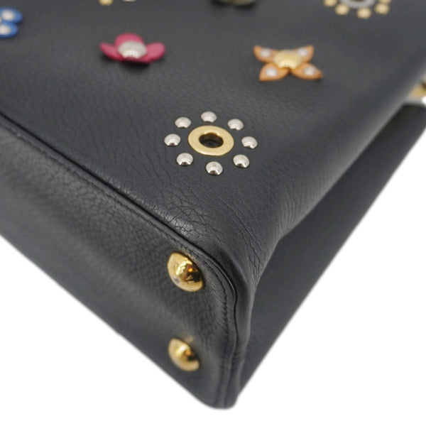 LOUIS VUITTON Capucines PM Mechanical Flower Taurillon Leather Shoulder Bag Black