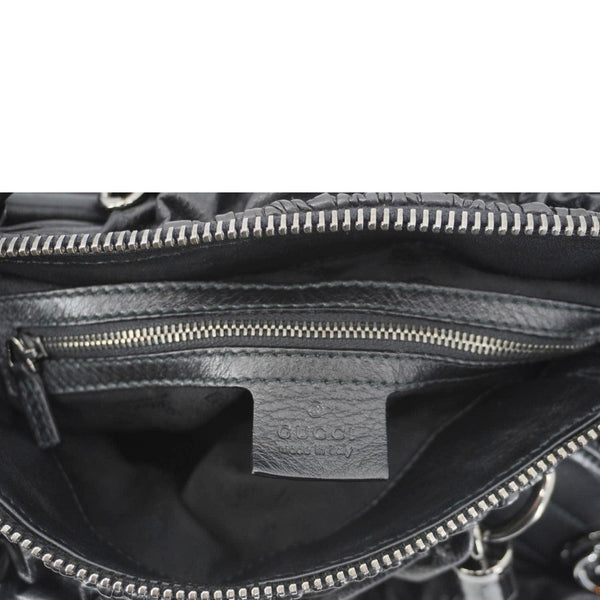 GUCCI Galaxy Medium Leather Top Handle Shoulder Bag Black 228838