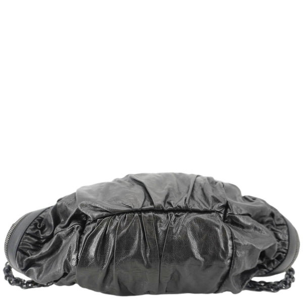 GUCCI Galaxy Medium Leather Top Handle Shoulder Bag Black 228838