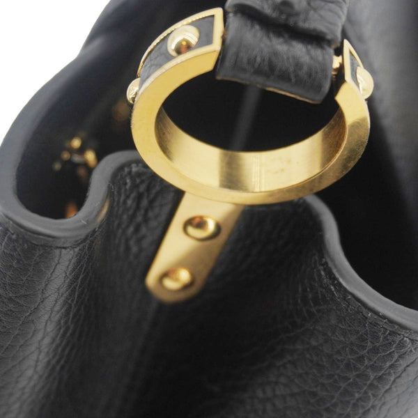 LOUIS VUITTON Capucines PM Mechanical Flower Taurillon Leather Shoulder Bag Black