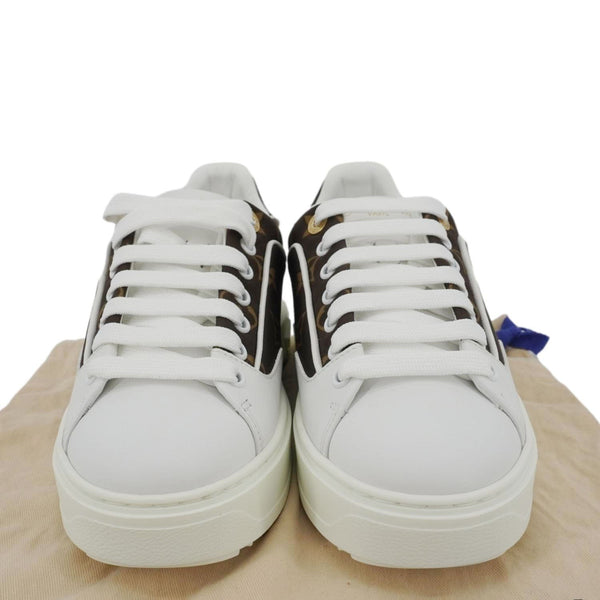 LOUIS VUITTON Timeout Trainers Monogram Nylon Sneakers White Size 37