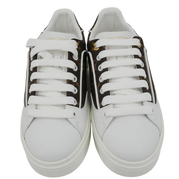 LOUIS VUITTON Timeout Trainers Monogram Nylon Sneakers White Size 37
