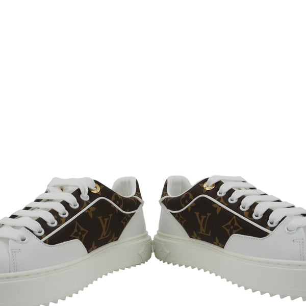 LOUIS VUITTON Timeout Trainers Monogram Nylon Sneakers White Size 37