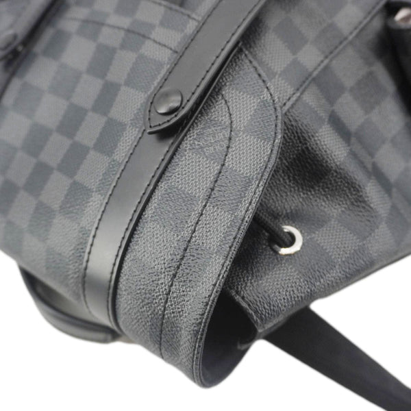LOUIS VUITTON Christopher Damier Graphite Backpack Bag Black