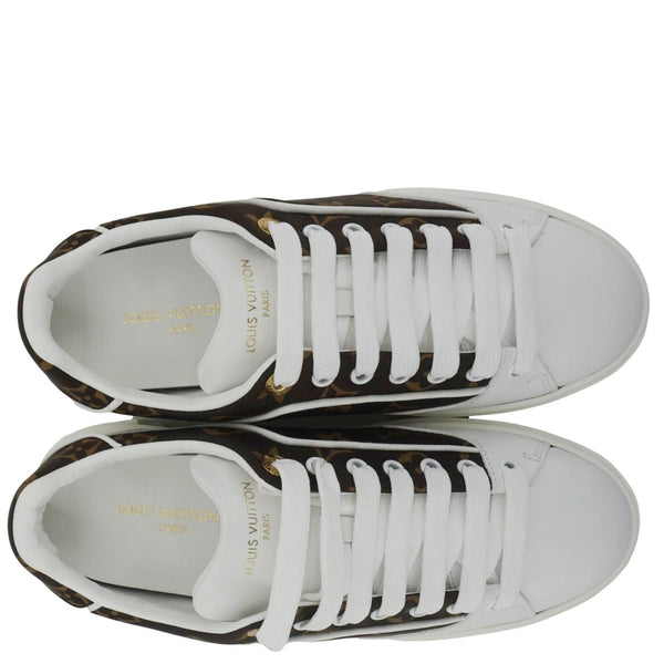 LOUIS VUITTON Timeout Trainers Monogram Nylon Sneakers White Size 37