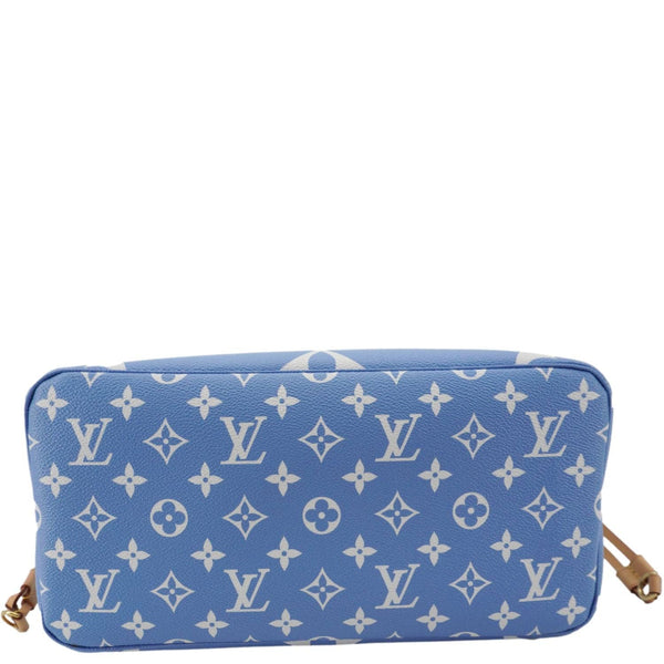 LOUIS VUITTON Neverfull MM By The Pool Monogram Giant Tote Bag Blue
