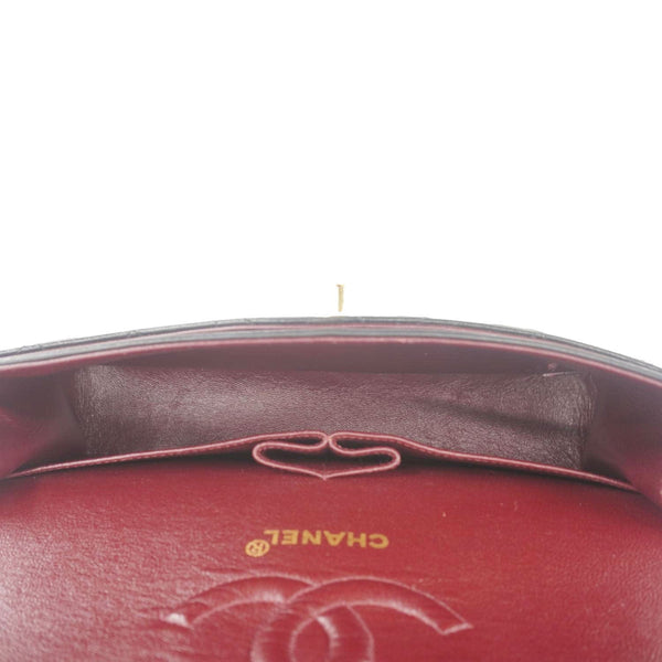 CHANEL Classic Flap Vintage Quilted Lambskin Leather Shoulder Bag Black