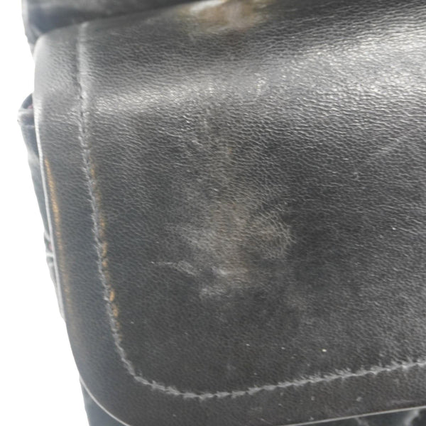 CHANEL Classic Flap Vintage Quilted Lambskin Leather Shoulder Bag Black