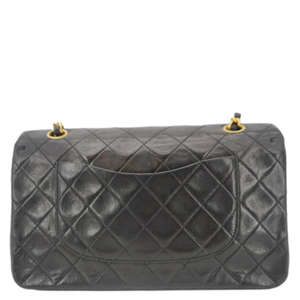 CHANEL Classic Flap Vintage Quilted Lambskin Leather Shoulder Bag Black