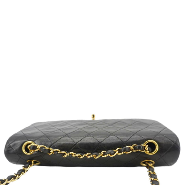 CHANEL Classic Flap Vintage Quilted Lambskin Leather Shoulder Bag Black