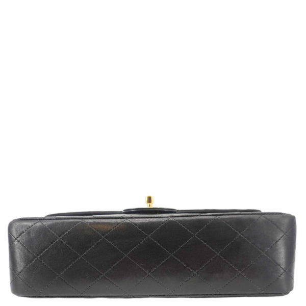 CHANEL Classic Flap Vintage Quilted Lambskin Leather Shoulder Bag Black