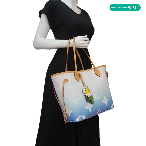 LOUIS VUITTON Neverfull MM By The Pool Monogram Giant Tote Bag Blue