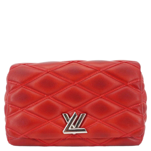 LOUIS VUITTON GO-14 PM Malletage Leather Shoulder Bag Red