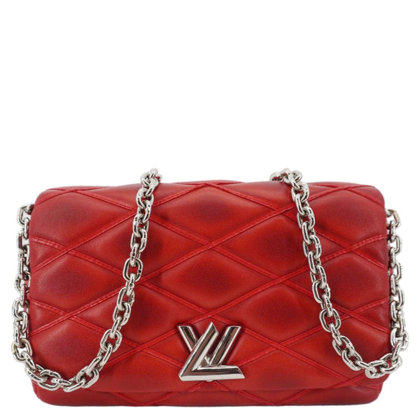LOUIS VUITTON GO-14 PM Malletage Leather Shoulder Bag Red
