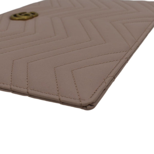 GUCCI GG Marmont Quilted Leather Zip Pouch Bag Pink 476440