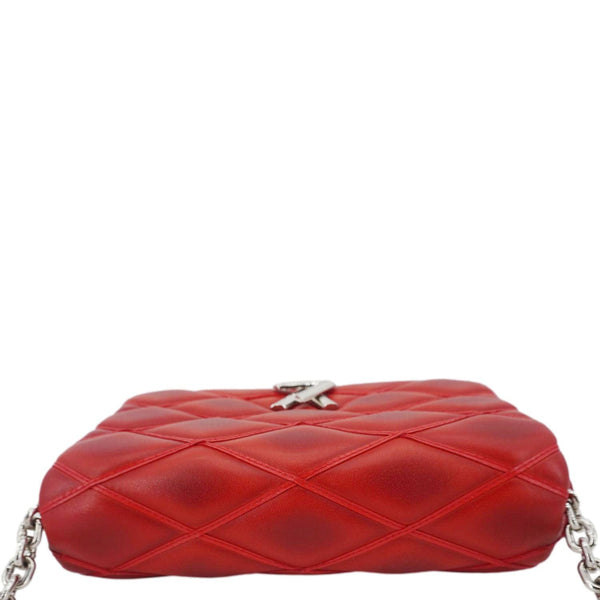LOUIS VUITTON GO-14 PM Malletage Leather Shoulder Bag Red